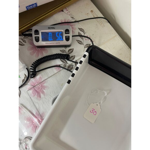 White & Black Plastic Storage Bin 10x7x4 Inches Home/Office Organization Durable - Picture 8 of 8